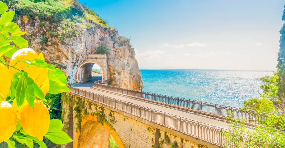 Italy sunny amalfi road