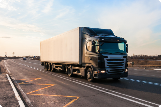 Black truck on national road